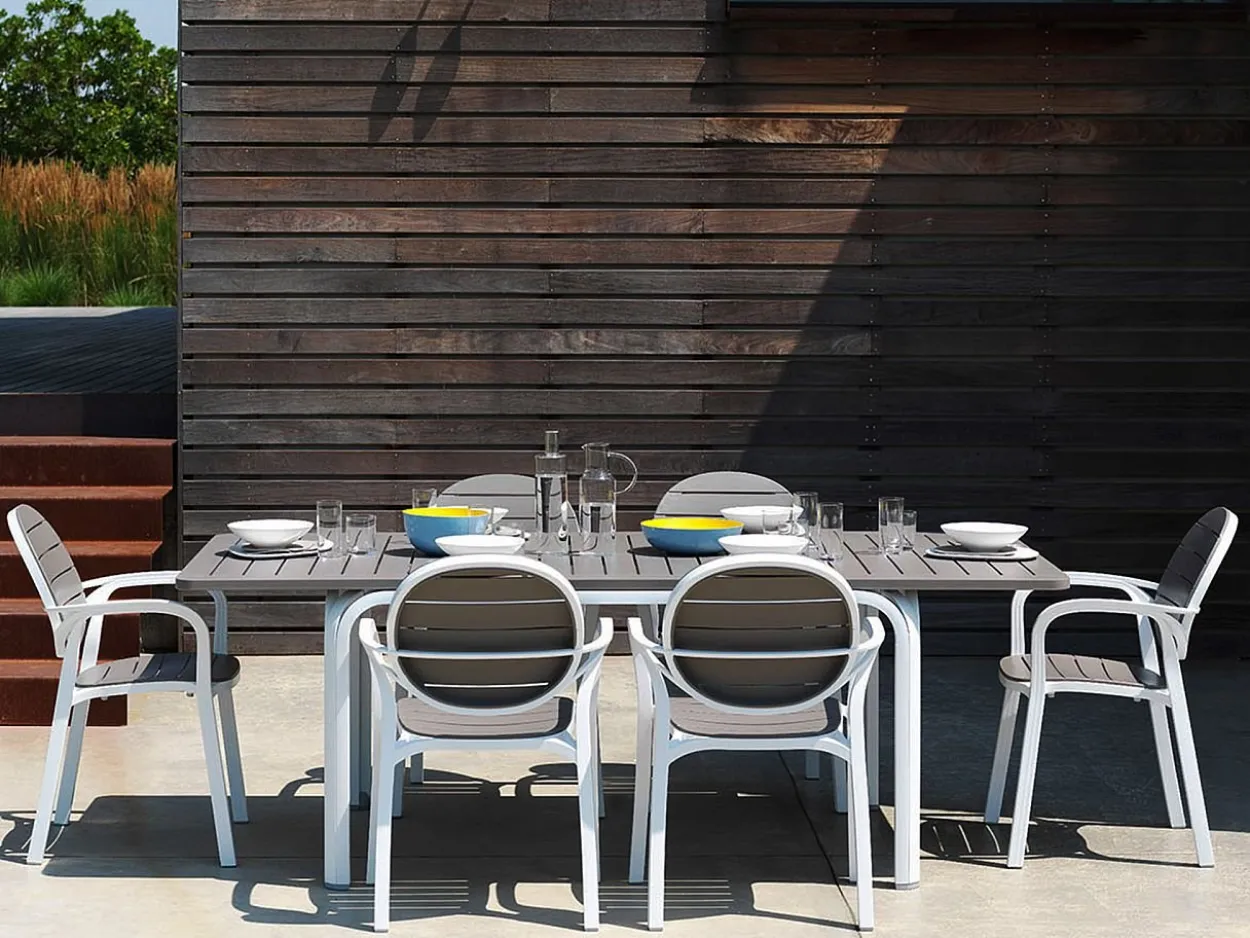 Set tavolo Alloro 140/210 con 4 poltrone Palma