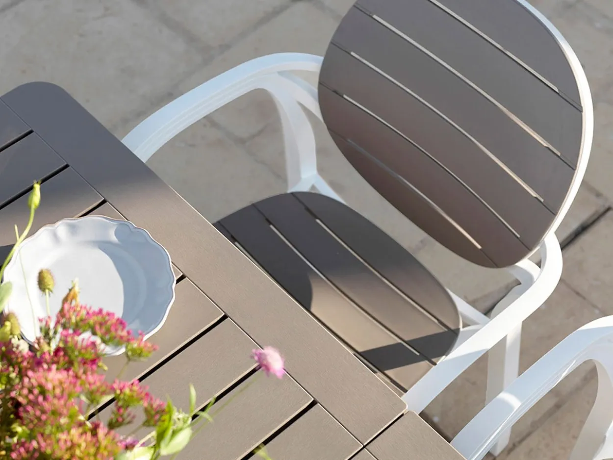 Set tavolo Alloro 140/210 con 4 poltrone Palma