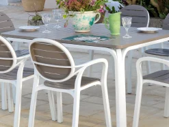 Set tavolo Alloro 140/210 con 4 poltrone Palma