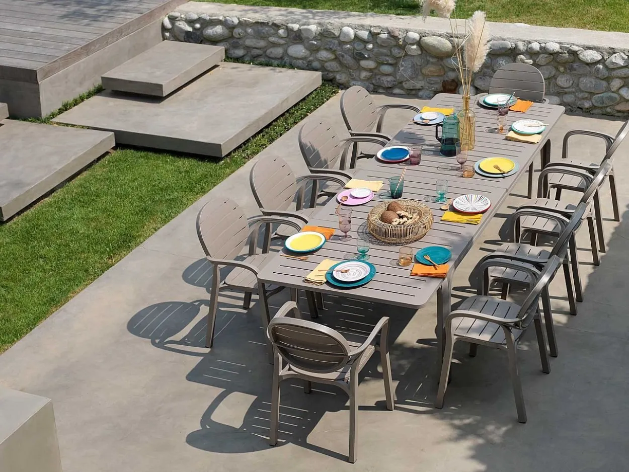 Set tavolo Alloro 210/280 con 8 poltrone Palma
