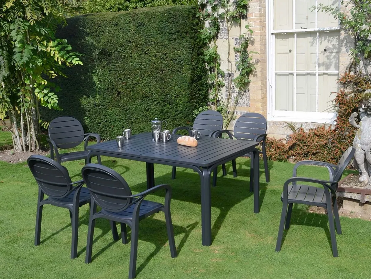 Set tavolo Alloro 210/280 con 6 poltrone Palma