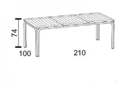 Set tavolo Alloro 210/280 con 6 poltrone Palma