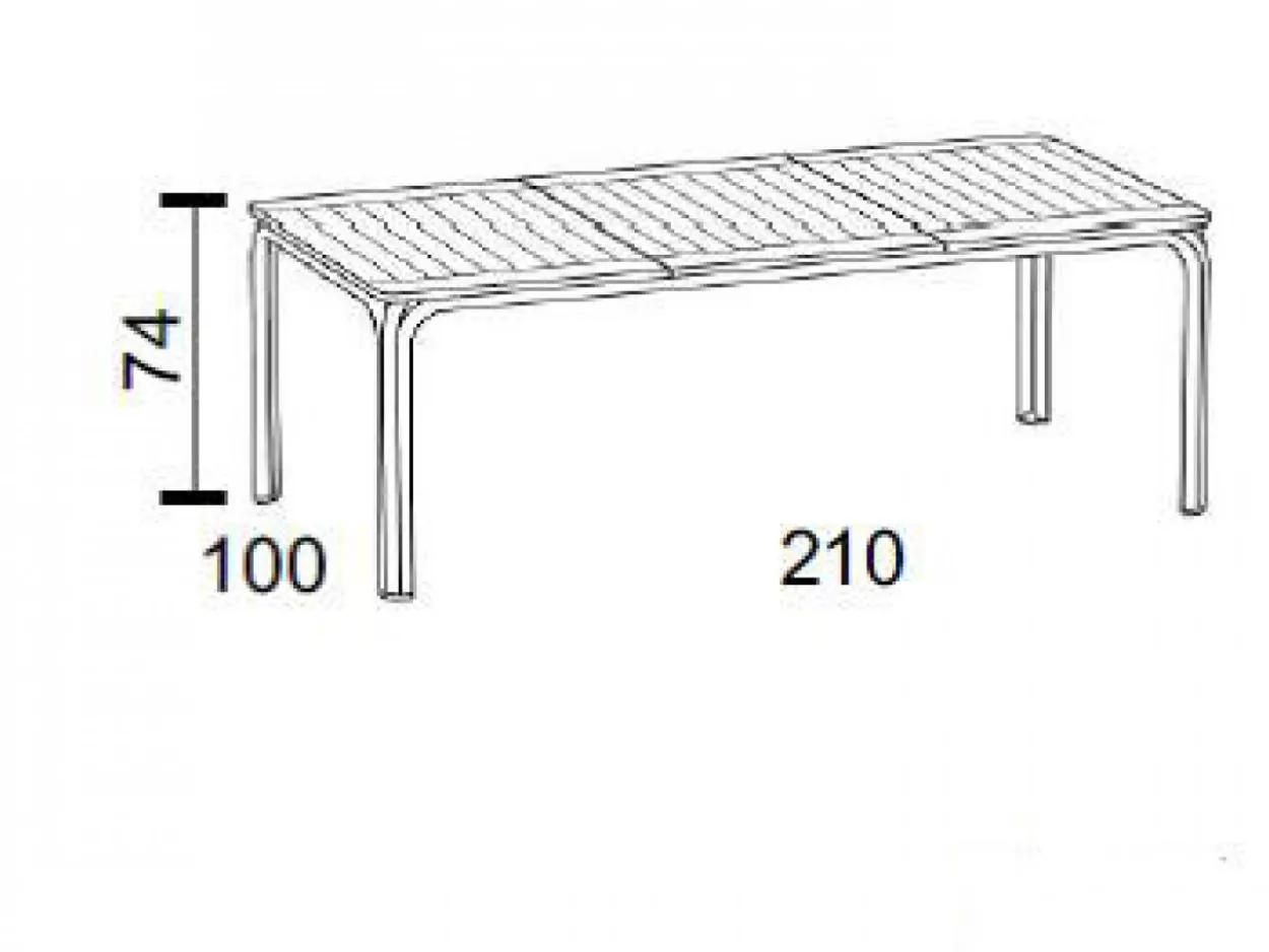 Set tavolo Alloro 210/280 con 6 sedie Erica