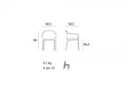 Set tavolo da giardino Rio 210/280 con 8 sedie Net Arcobaleno