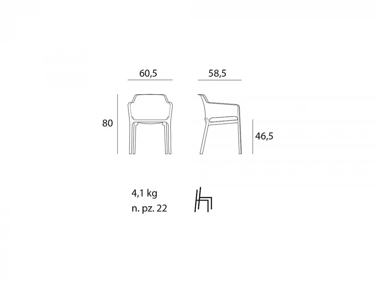 Set tavolo da giardino Rio 140/210 con 6 sedie Net Arcobaleno