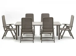 Set tavolo Levante 160/220 con 6 poltrone Darsena
