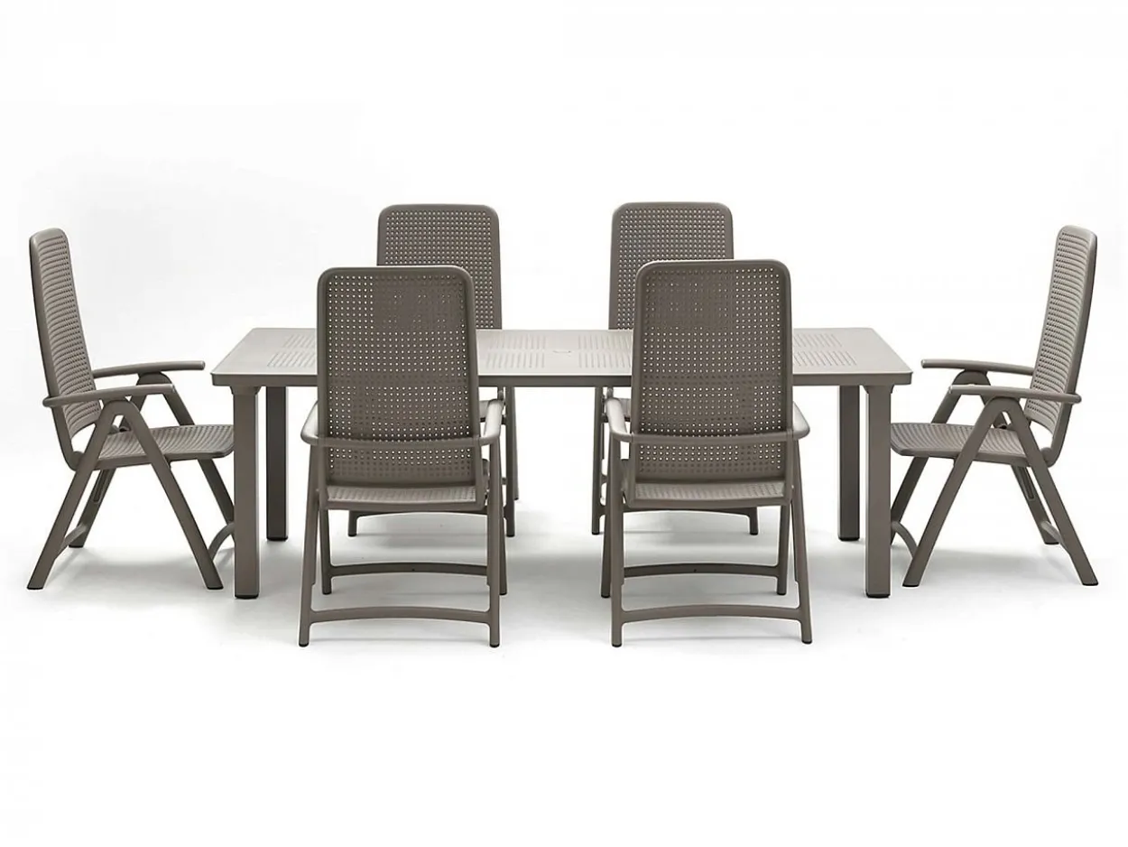 Set tavolo Levante 160/220 con 6 poltrone Darsena
