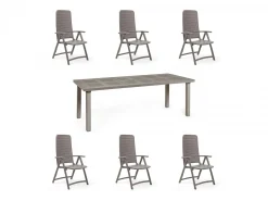 Set tavolo Levante 160/220 con 6 poltrone Darsena