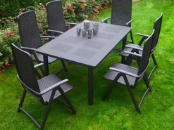 Set tavolo Libeccio 160/220 con 6 poltrone Darsena