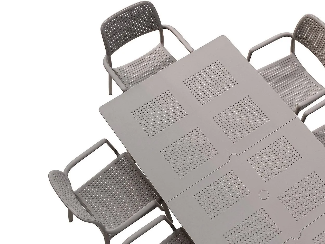 Set tavolo Libeccio 160/220 con 6 sedie Bora
