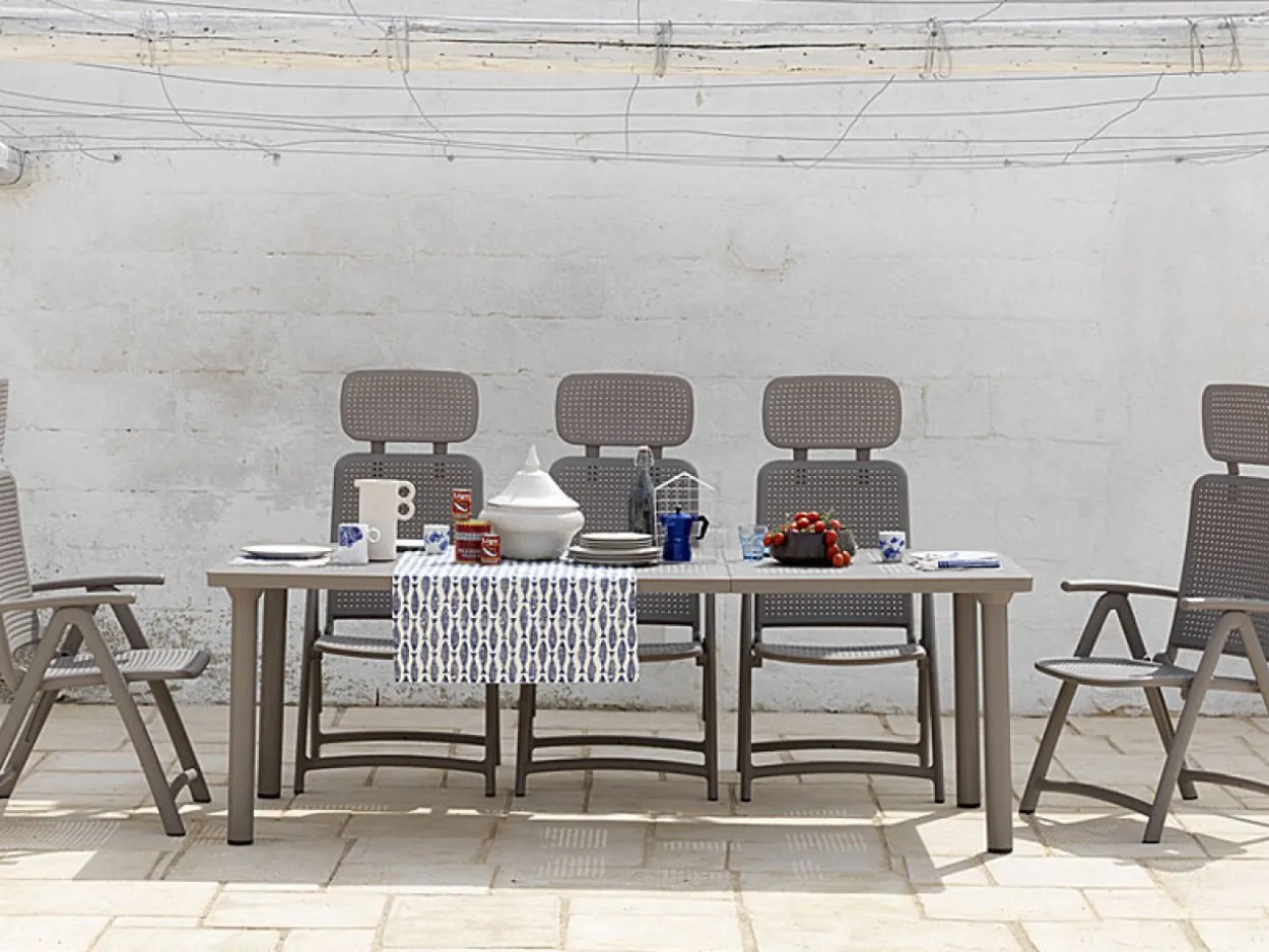 Set tavolo Libeccio 160/220 con 6 sedie Bora
