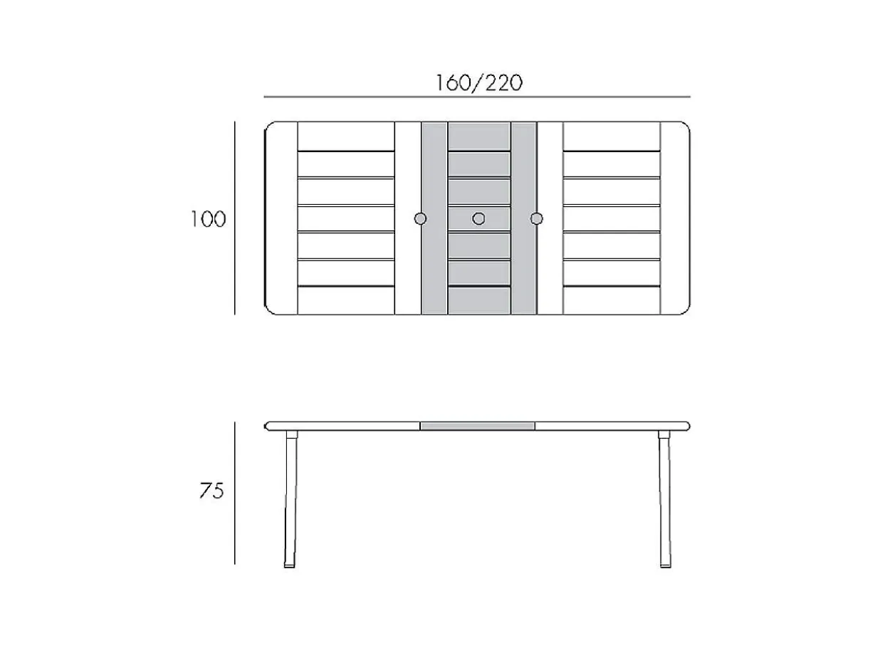 Set tavolo Maestrale 160/220 con 6 sedie Musa