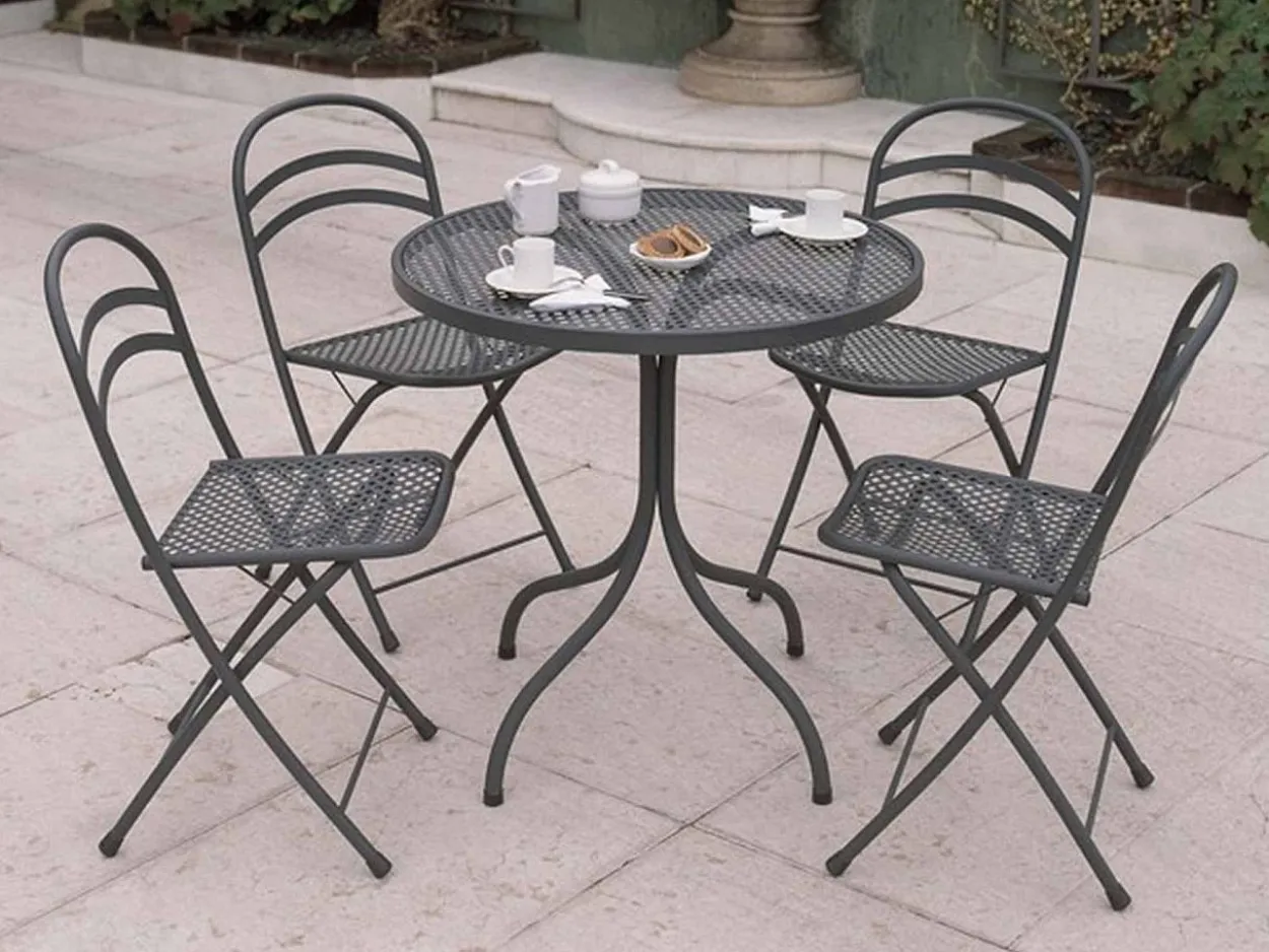 Set Tavolo Posillipo 80 con 4 Sedie Lessie