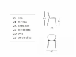 Set tavolo Pranzo 120/200 con 6 sedie Si-Si Dots Arcobaleno