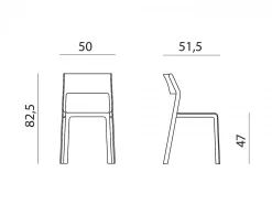 Set tavolo Rio 210/280 Alluminio con 8 sedie Trill Bistrot