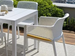Set tavolo Rio 140/210 Alluminio con 6 sedie Net
