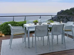 Set tavolo Rio 140/210 Alluminio con 6 sedie Net