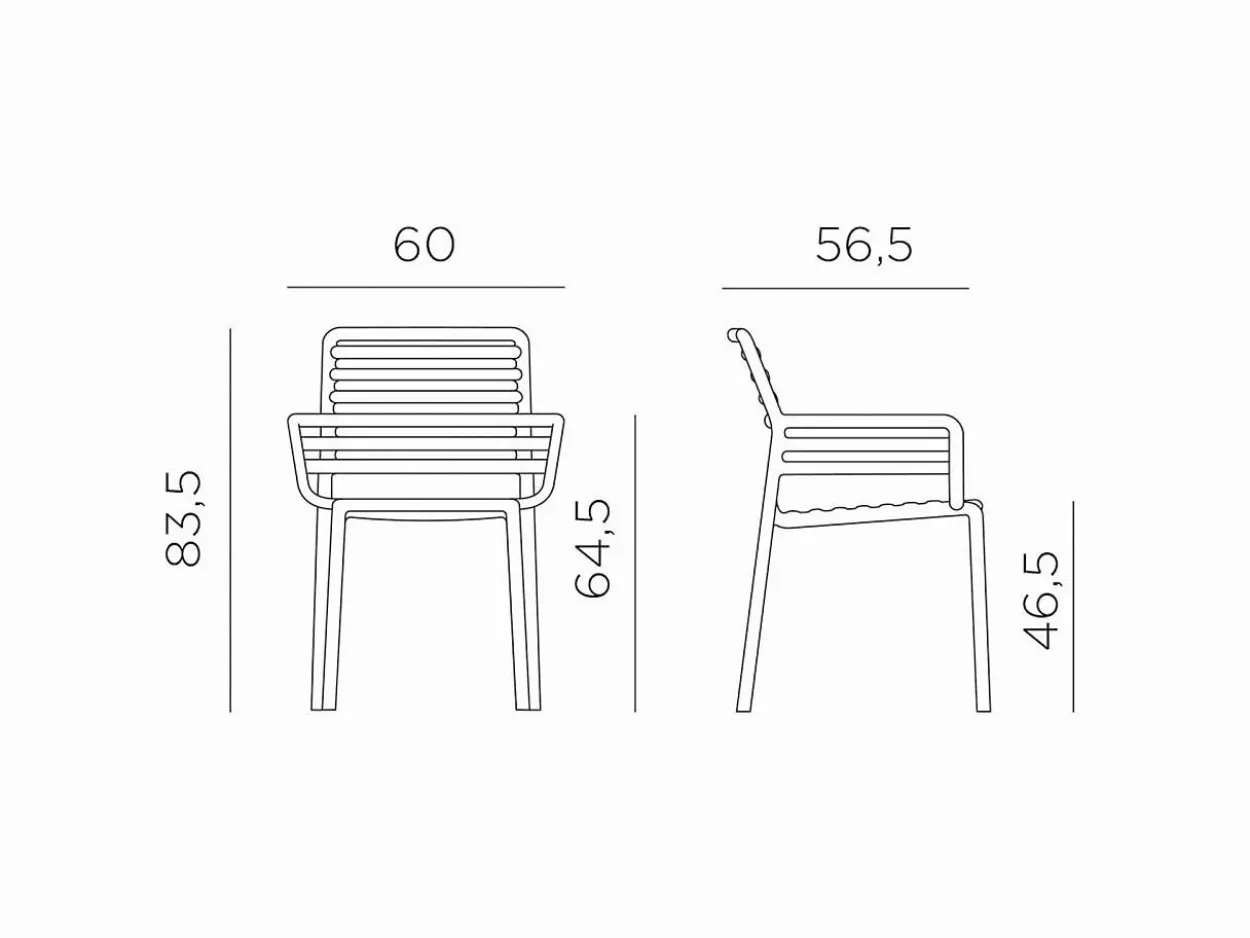 Set tavolo Rio Alu 210/280 con 8 sedie Doga Armchair Bicolore