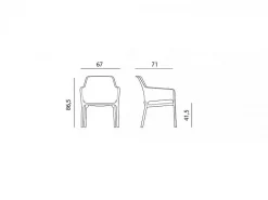 Set tavolo Rio 210/280 con 8 poltrone Net Relax