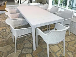 Set tavolo Rio 210/280 con 6 sedie Net