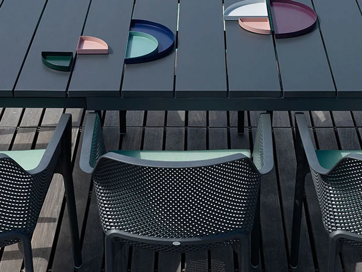 Set tavolo Rio 140/210 con 6 sedie Net