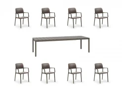 Set tavolo Rio 210/280 con 8 sedie Riva