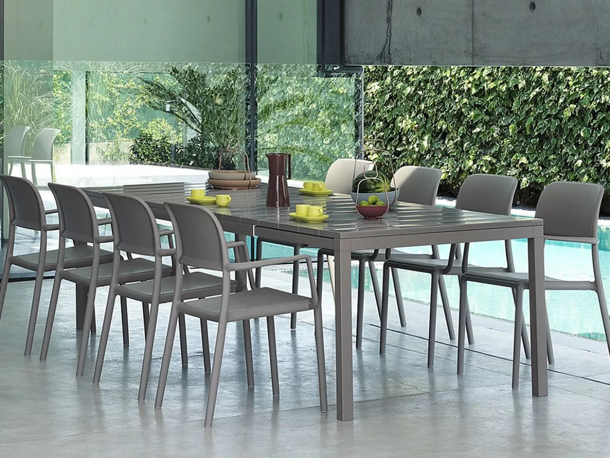 Set tavolo Rio 210/280 con 8 sedie Riva