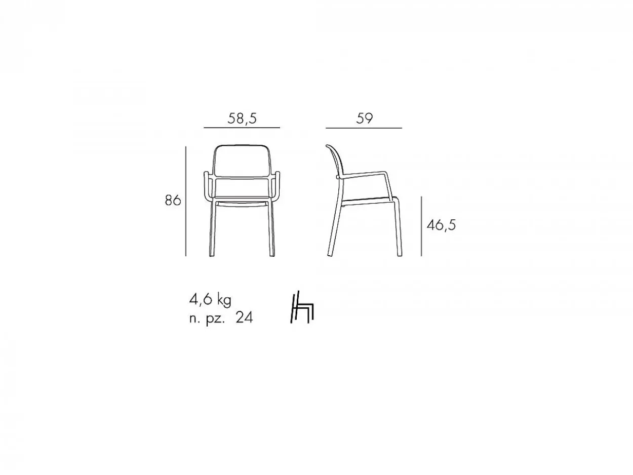 Set tavolo Rio 210/280 con 8 sedie Riva