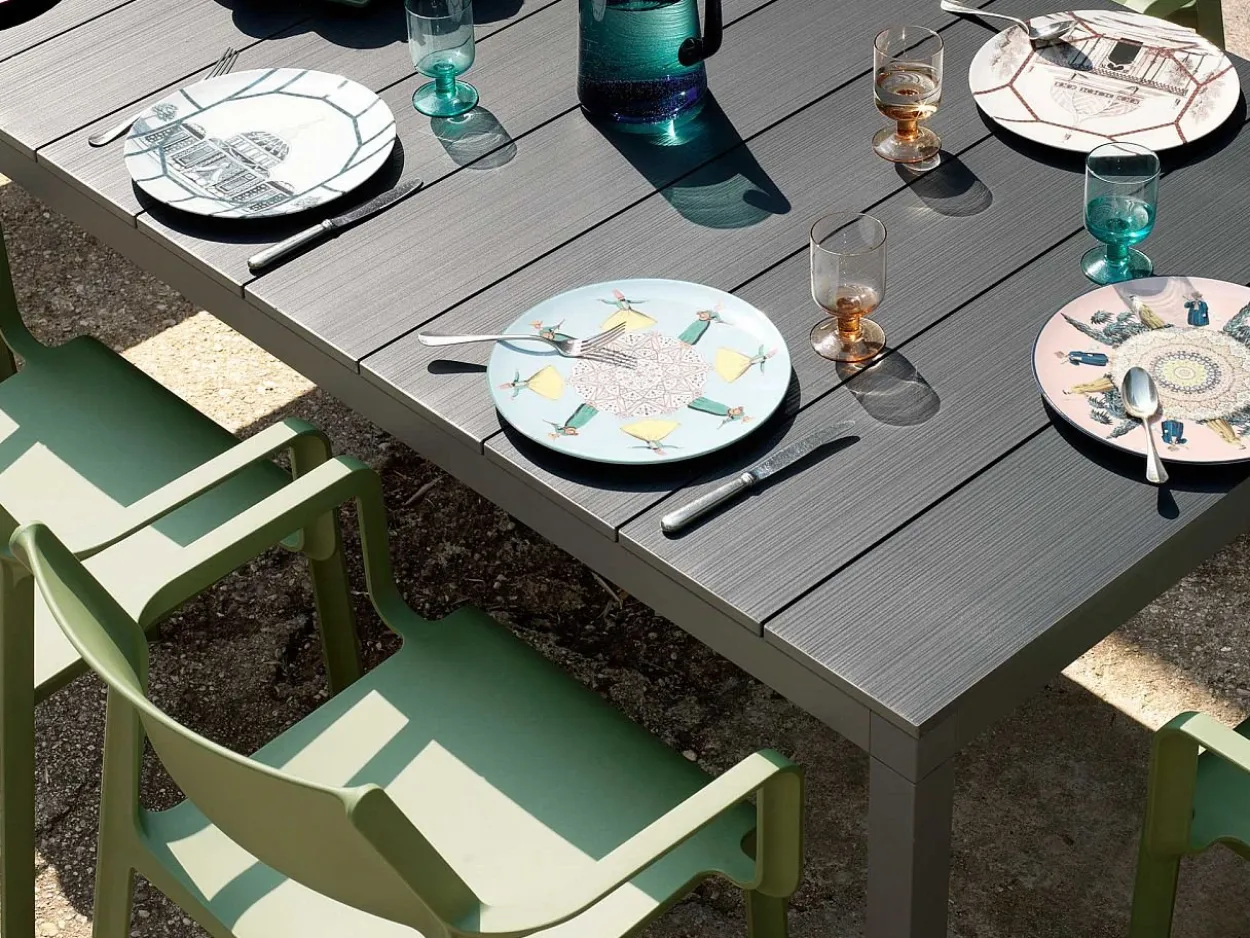 Set tavolo Rio 210/280 con 10 sedie Trill con braccioli