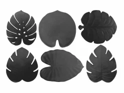 Set 6 Tovagliette foglia nera Jungle