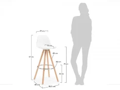 Sgabello alto Shiro 97 ecopelle e legno