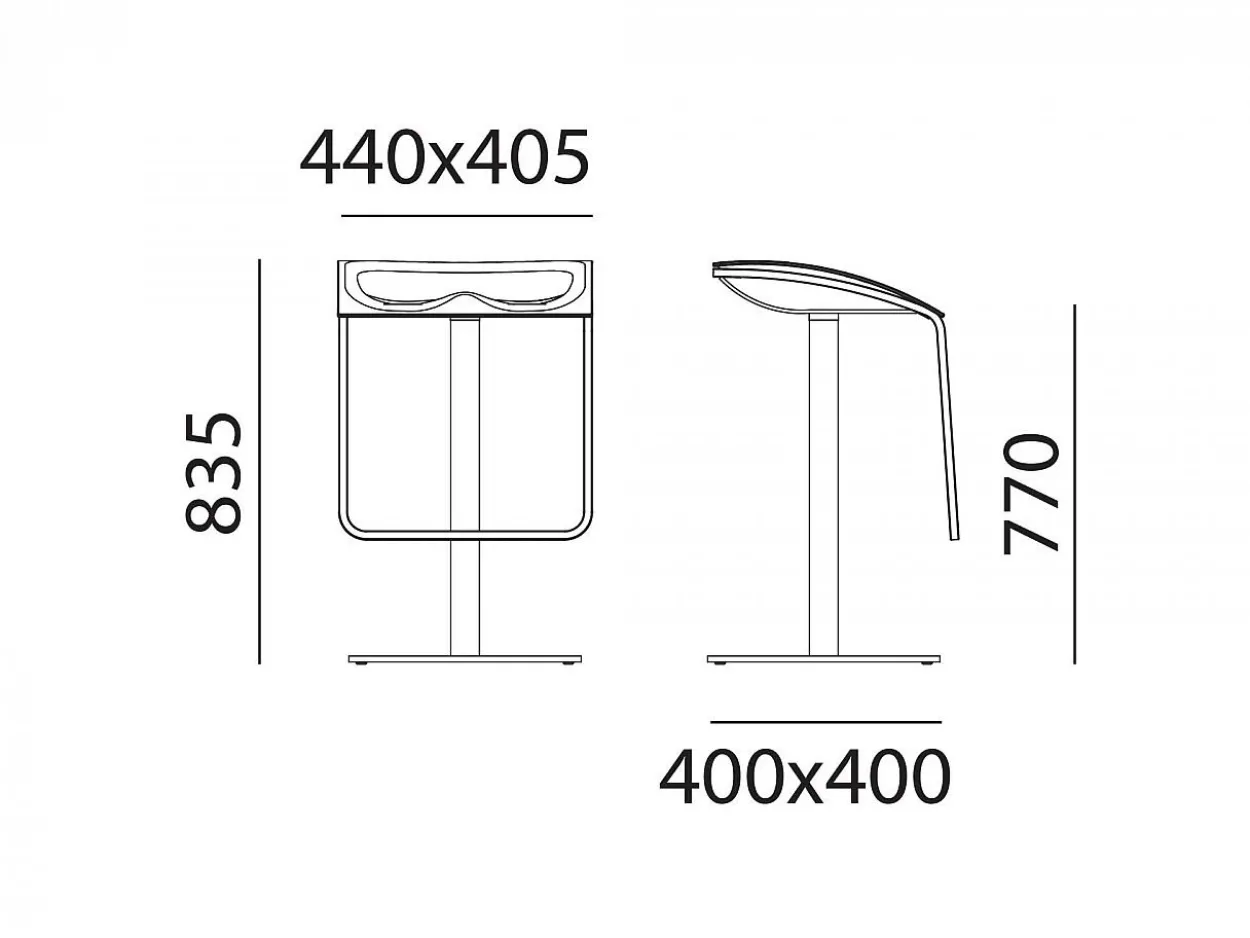Sgabello Arod 560 sedile ABS cromato