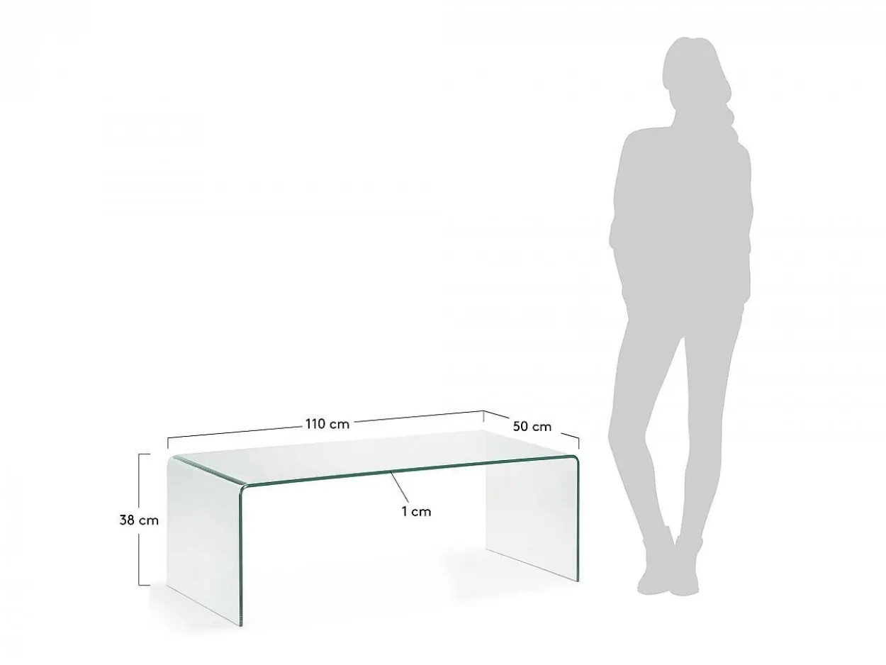 Tavolino Barbarigo 110x38 vetro trasparente