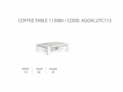 Tavolino da Caffè Argo/Alu 113x80