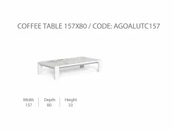 Tavolino da Caffè Argo/Alu 157x80