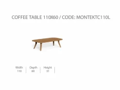 Tavolino da Caffè Moon/Teak 110x60