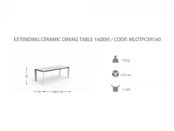 Tavolo allungabile Milo 160/215 ceramica