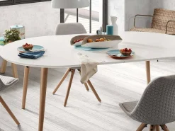 Tavolo allungabile Osvaldo 160/260 Legno Naturale, MDF Laccato