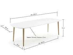 Tavolo allungabile Osvaldo 160/260 Legno Naturale, MDF Laccato