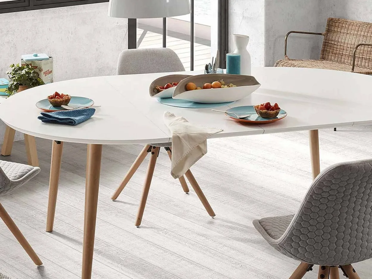 Tavolo allungabile Osvaldo 140/220 Legno Naturale, MDF Laccato