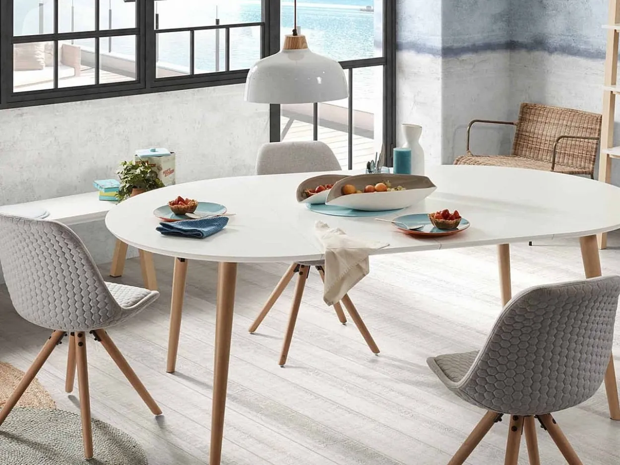 Tavolo allungabile Osvaldo 140/220 Legno Naturale, MDF Laccato