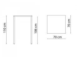 Tavolo alto Quatris 70x70
