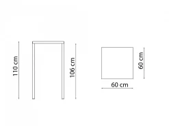Tavolo alto Quatris 60x60