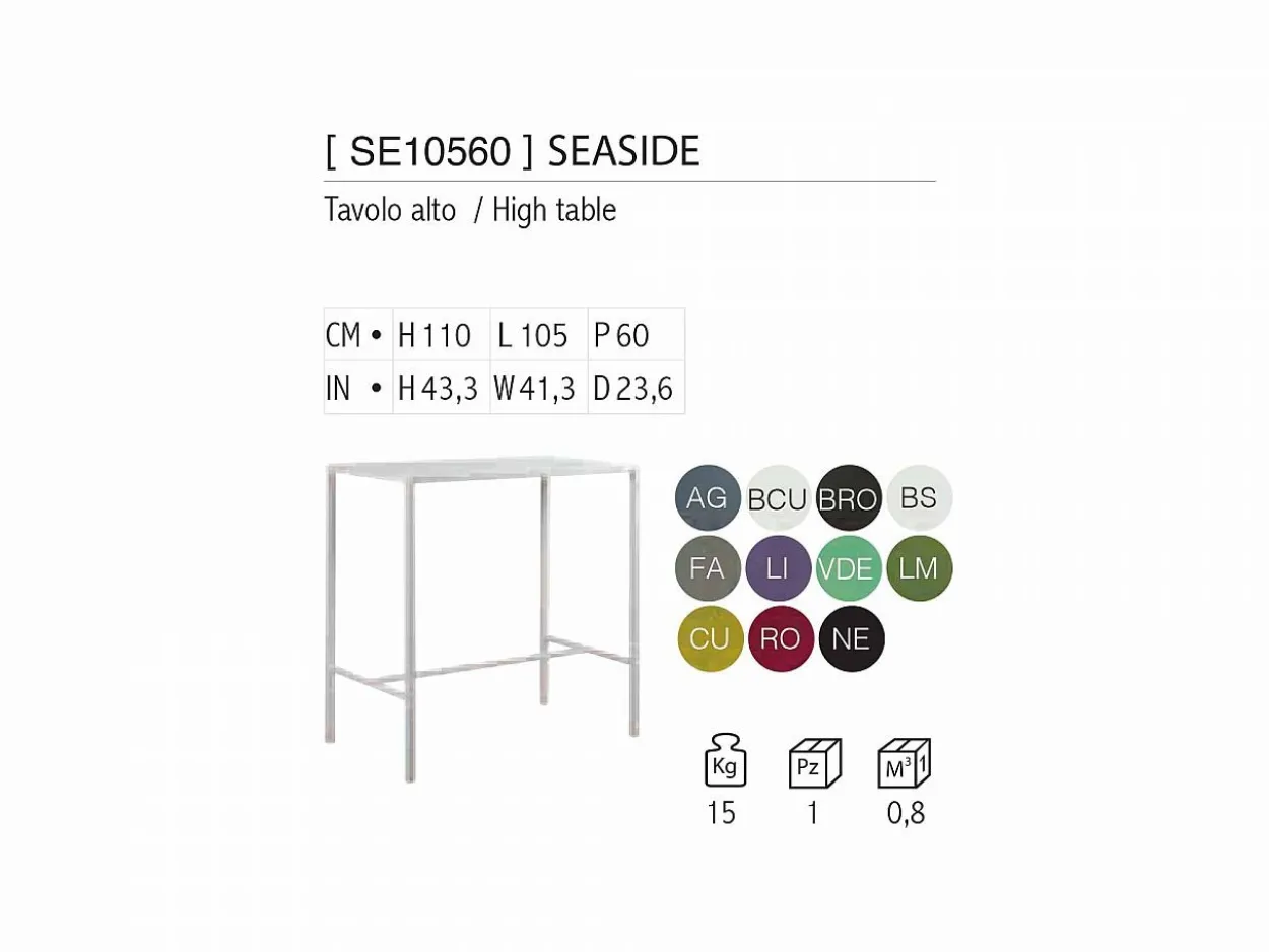 Tavolo alto Seaside 105
