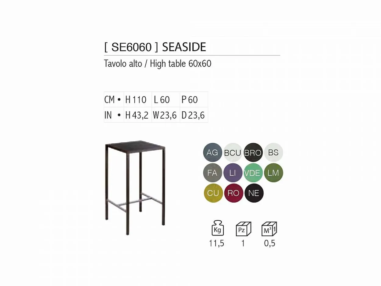 Tavolo alto Seaside 60