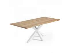 Tavolo Asterisco 200 bianco e piano legno