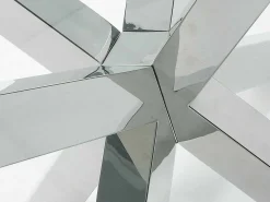 Tavolo Asterisco 180 inox e vetro