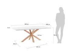 Tavolo Asterisco 160 legno piano melammina bianco