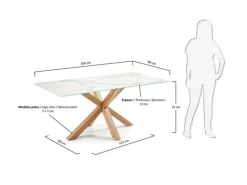 Tavolo Asterisco 180 legno piano porcellanato