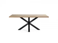 Tavolo Asterisco 200 nero e piano legno